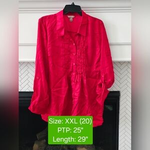 White Stag LS/Roll Tab Blouse, NWT, Sizw XXL (20)